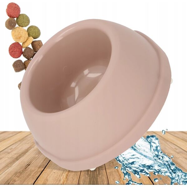 Barry King Miska plastikowa dla psów i kotów XS, 0,25L, beżowa, śr. 15cm,