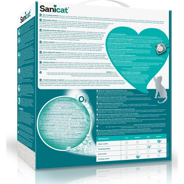 Żwirek dla kota Sanicat Active White, żwirek, dla kotów, lotos,10L, zbrylający