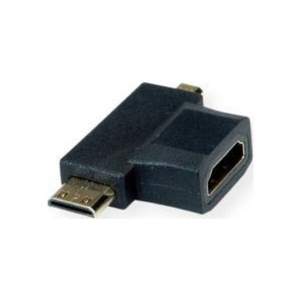 Adapter AV Value HDMI Micro - HDMI Mini - HDMI czarny (12.99.3166)