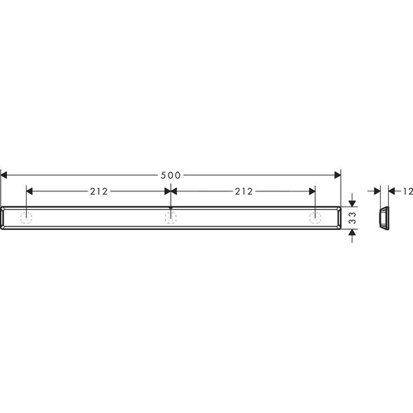 Hansgrohe Panel ścienny 50 cm, czarny matowy