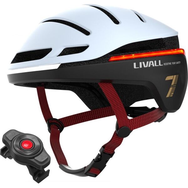 Livall Smart Kask Rowerowy LED/SOS r. 58-62cm Biały EVO21