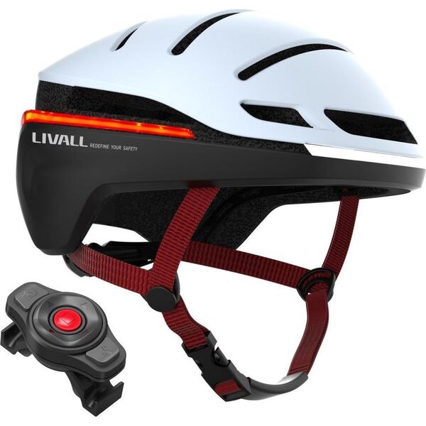 Livall Smart Kask Rowerowy LED/SOS r. 58-62cm Biały EVO21
