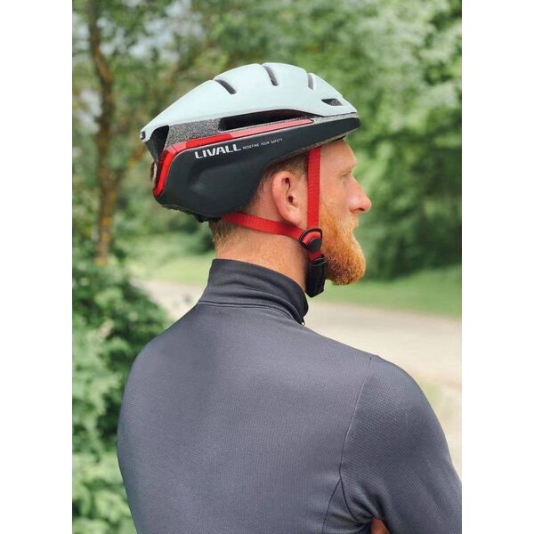 Livall Smart Kask Rowerowy LED/SOS r. 58-62cm Biały EVO21