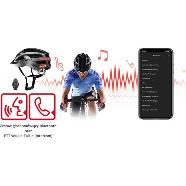 Livall Smart Kask MTB MT1 Neo Intercom/LED/SOS/BT r. 58-62cm szary