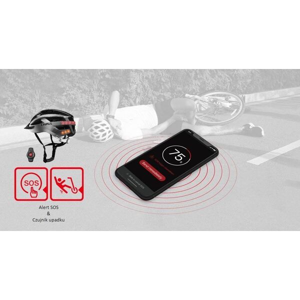 Livall Smart Kask MTB MT1 Neo Intercom/LED/SOS/BT r. 58-62cm szary