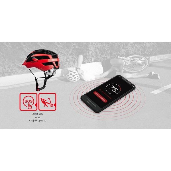Livall Smart Kask MTB MT1 Neo Intercom/LED/SOS/BT r. 58-62cm czerwony