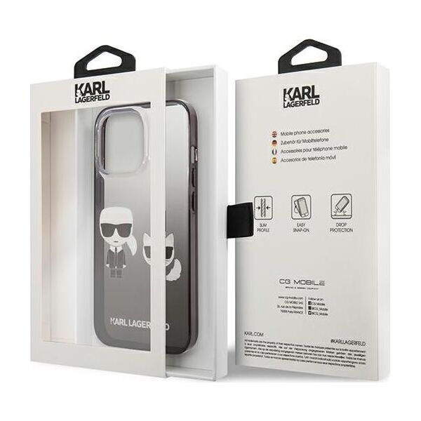 Karl Lagerfeld Karl Lagerfeld KLHCP13LTGKCK iPhone 13 Pro / 13 6,1" hardcase czarny/black Gradient Ikonik Karl & Choupette