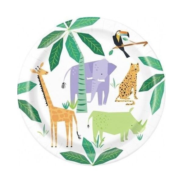 GoDan Talerzyki papierowe Animal Safari 23cm 8szt