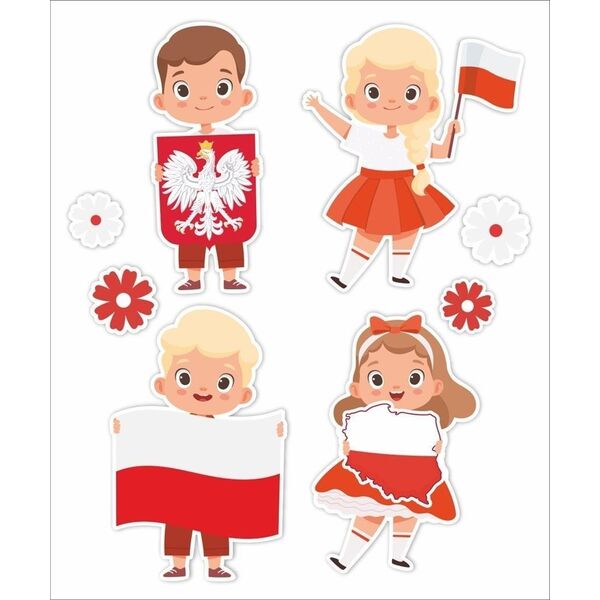 LearnHow Dekoracje okienne dwustr. - Patriotyczne.. 02 8szt