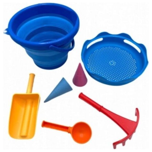 CompacToys Komplet do piasku składany 7el. niebieski CompacToys