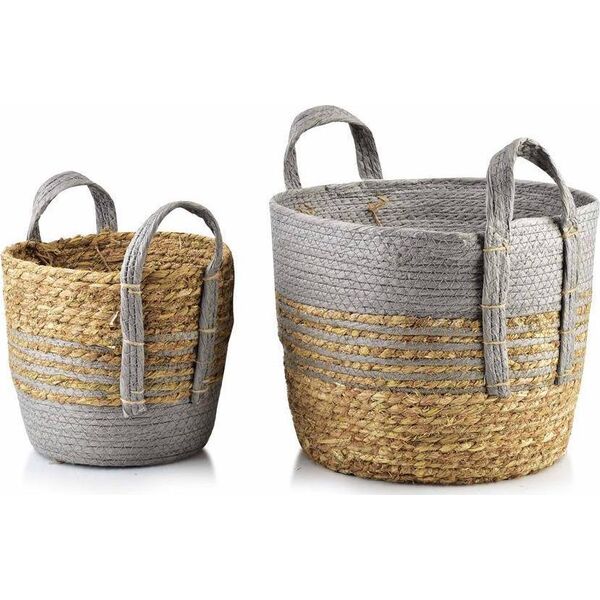 Affek Design BALI KOMPLET 2 KOSZY trawa morska 33x33xH:26/24x24xH:21cm