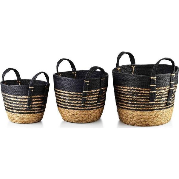 Affek Design BALI Komplet 3 koszy 33x33xH:26/28x28xH:23/23x23xH:20cm