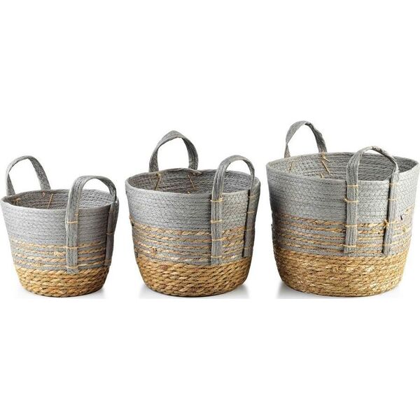 Affek Design BALI Komplet 3 koszy 33x33xH:26/28x28xH:23/23x23xH:20cm
