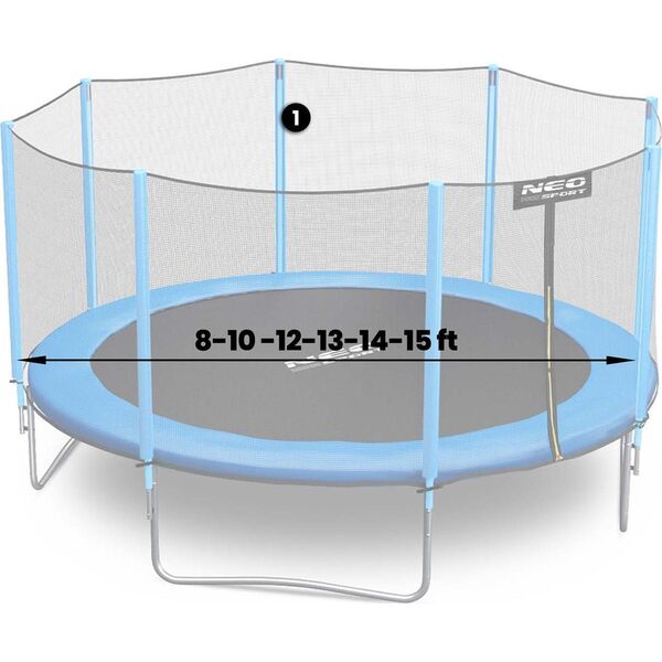 Neo-Sport Słupek górny do trampoliny z siatką zewnętrzną 8-15 ft niebieski Neo-Sport