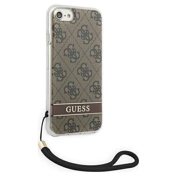 Guess Guess GUOHCI8H4STW iPhone SE 2022 / SE 2020 / 7/ 8 brązowy/brown hardcase 4G Print Strap