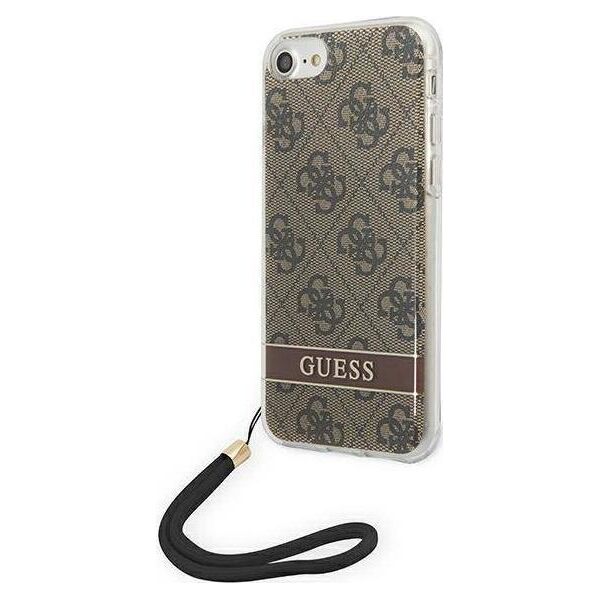 Guess Guess GUOHCI8H4STW iPhone SE 2022 / SE 2020 / 7/ 8 brązowy/brown hardcase 4G Print Strap