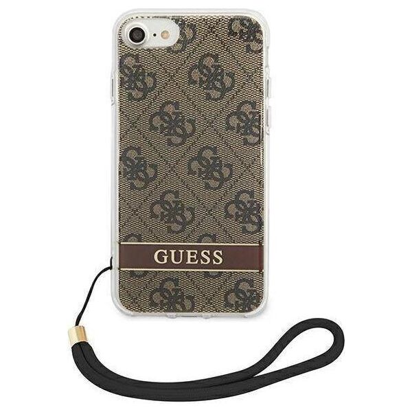 Guess Guess GUOHCI8H4STW iPhone SE 2022 / SE 2020 / 7/ 8 brązowy/brown hardcase 4G Print Strap