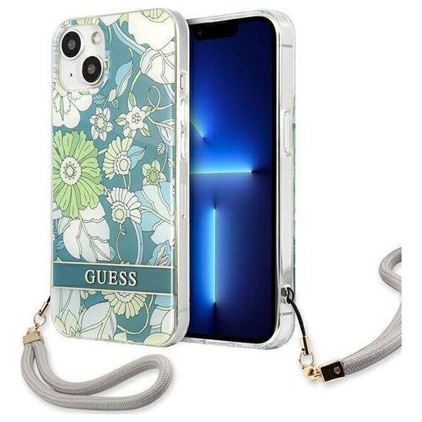 Guess Guess GUHCP13MHFLSN iPhone 13 6,1" zielony/green hardcase Flower Strap