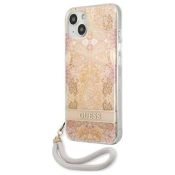 Guess Guess GUHCP13SHFLSD iPhone 13 mini 5,4" złoty/gold hardcase Flower Strap