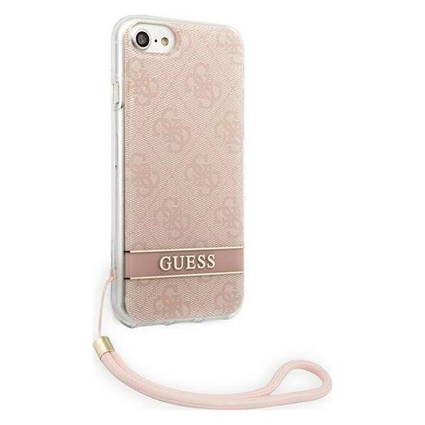 Guess Guess GUOHCI8H4STP iPhone SE 2022 / SE 2020 / 7/ 8 różowy/pink hardcase 4G Print Strap