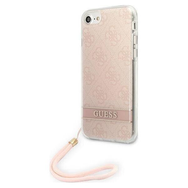 Guess Guess GUOHCI8H4STP iPhone SE 2022 / SE 2020 / 7/ 8 różowy/pink hardcase 4G Print Strap