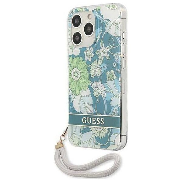 Guess Guess GUHCP13LHFLSN iPhone 13 Pro / 13 6,1" zielony/green hardcase Flower Strap
