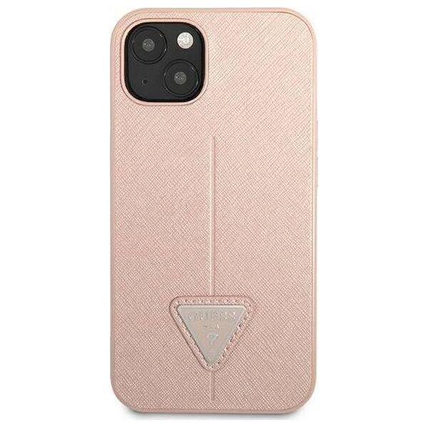 Guess Guess GUHCP13SPSATLP iPhone 13 mini 5,4" różowy/pink hardcase SaffianoTriangle Logo
