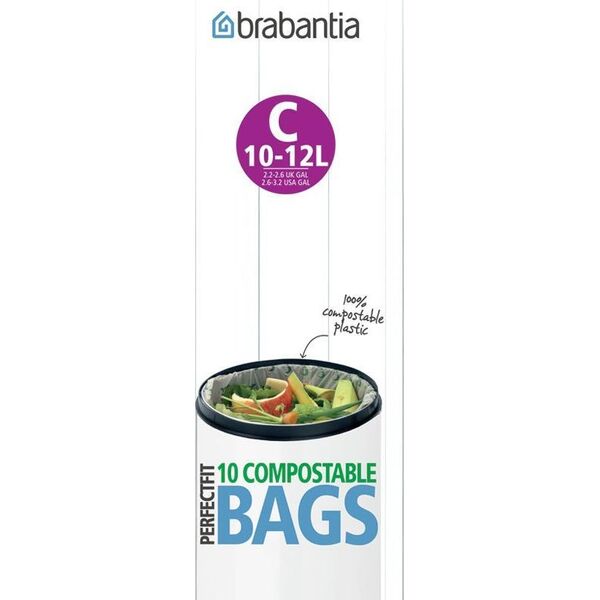 Brabantia Worki na śmieci 10 szt. do kompostowania 12l Brabantia Compostable Bags zieone