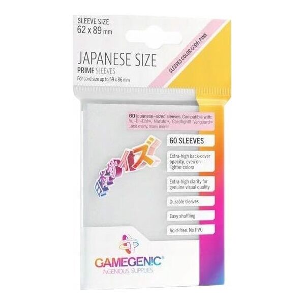 Gamegenic Gamegenic: Japanese Size Prime Sleeves (62x89 mm) 60 sztuk, White