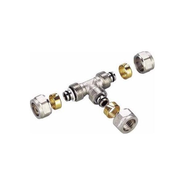 TRÓJNIK PEX-AL-PEX CHROM 16*16*16 POTRÓJNY