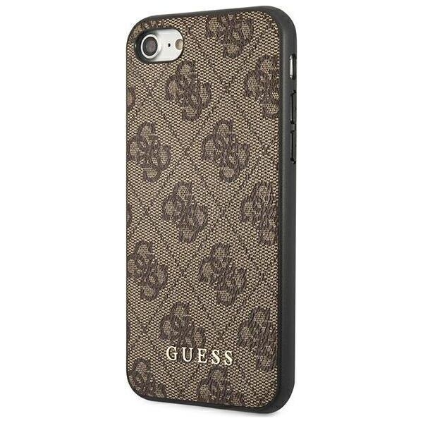 Guess Guess GUHCI8G4GFBR iPhone SE 2022 / 2020 / 7 / 8 brązowy/brown hard case 4G Metal Gold Logo