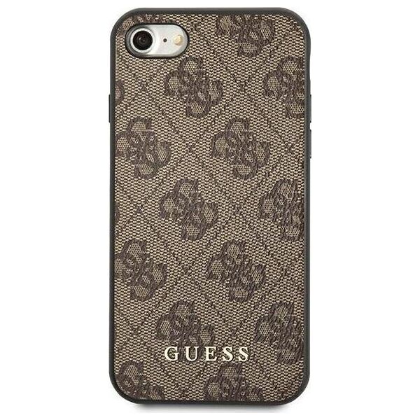 Guess Guess GUHCI8G4GFBR iPhone SE 2022 / 2020 / 7 / 8 brązowy/brown hard case 4G Metal Gold Logo