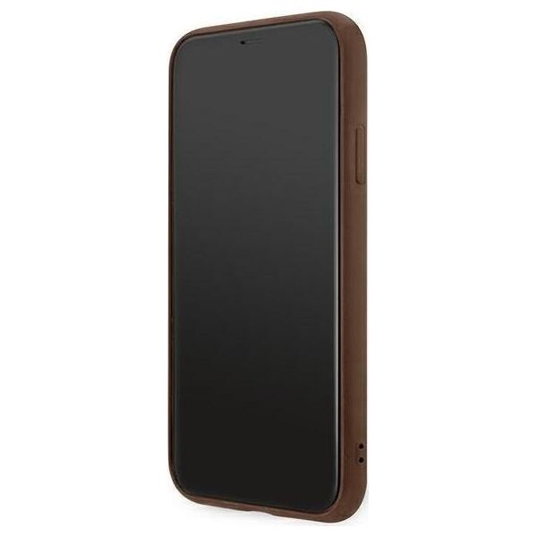 Guess Guess GUHCN61G4GFBR iPhone 11 6,1" brązowy/brown hard case 4G Metal Gold Logo