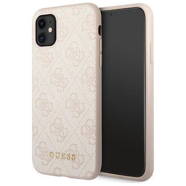 Guess Guess GUHCN61G4GFPI iPhone 11 6,1" różowy/pink hard case 4G Metal Gold Logo