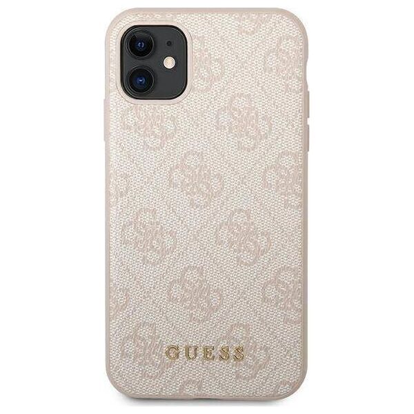 Guess Guess GUHCN61G4GFPI iPhone 11 6,1" różowy/pink hard case 4G Metal Gold Logo