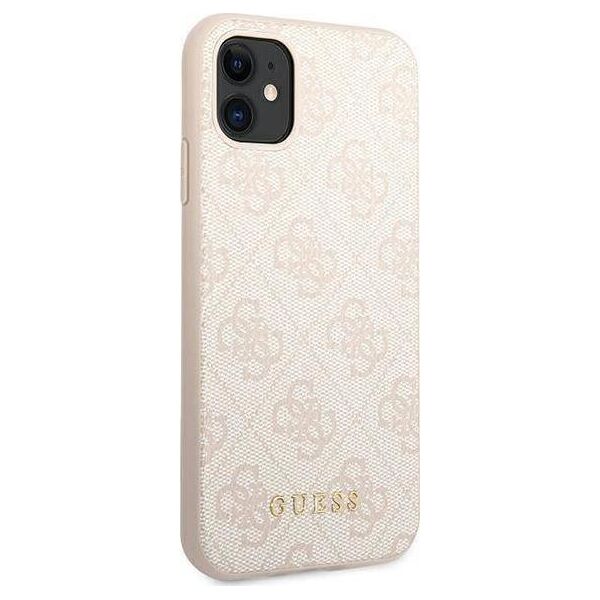 Guess Guess GUHCN61G4GFPI iPhone 11 6,1" różowy/pink hard case 4G Metal Gold Logo