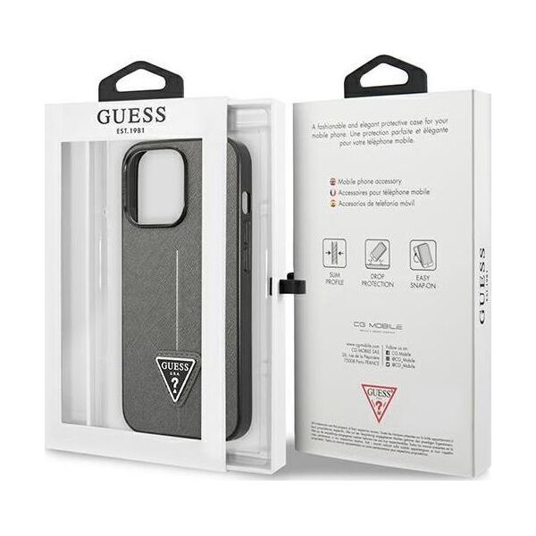 Guess Guess GUHCP13LPSATLG iPhone 13 Pro / 13 6,1" srebrny/silver hardcase SaffianoTriangle Logo