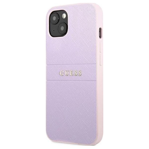 Guess Guess GUHCP13SPSASBPU iPhone 13 mini 5,4" fioletowy/purple Saffiano Hot Stamp & Metal Logo