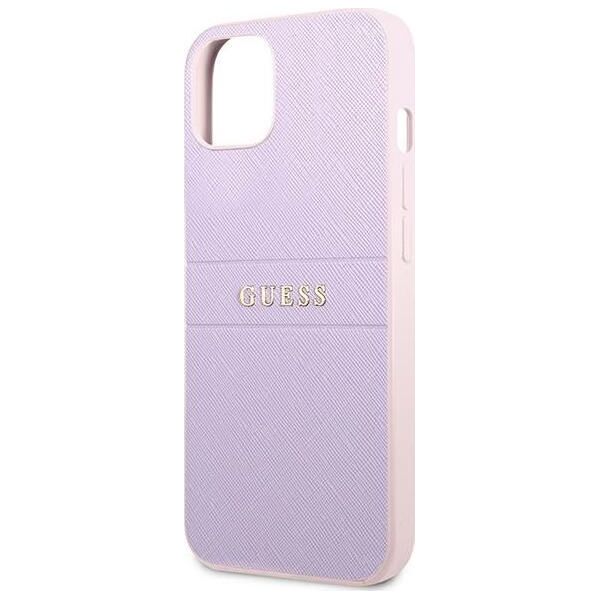 Guess Guess GUHCP13SPSASBPU iPhone 13 mini 5,4" fioletowy/purple Saffiano Hot Stamp & Metal Logo