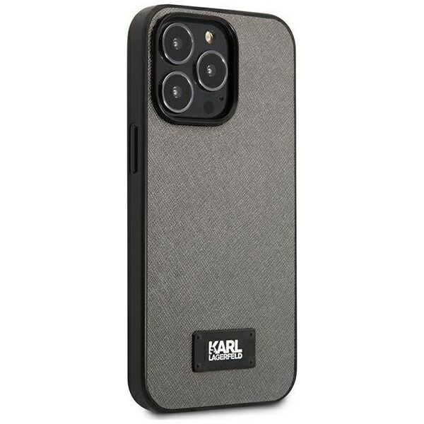 Karl Lagerfeld Karl Lagerfeld KLHCP13LSFMP2DG iPhone 13 Pro / 13 6,1" hardcase srebrny/silver Saffiano Plaque