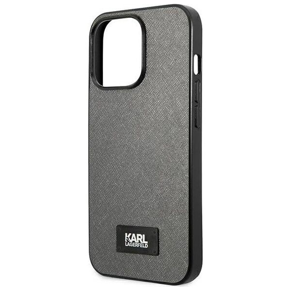 Karl Lagerfeld Karl Lagerfeld KLHCP13LSFMP2DG iPhone 13 Pro / 13 6,1" hardcase srebrny/silver Saffiano Plaque