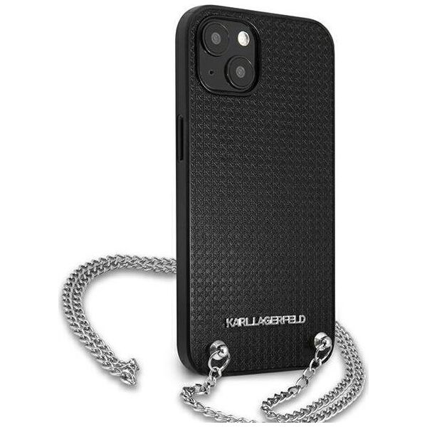 Karl Lagerfeld Karl Lagerfeld KLHCP13MPMK iPhone 13 6,1" hardcase czarny/black Leather Textured and Chain