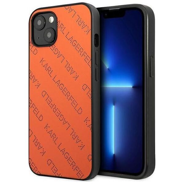 Karl Lagerfeld Karl Lagerfeld KLHCP13MPTLO iPhone 13 6,1" hardcase pomarańczowy/orange Perforated Allover