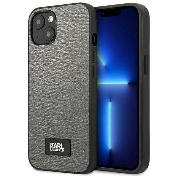 Karl Lagerfeld Karl Lagerfeld KLHCP13SSFMP2DG iPhone 13 mini 5,4" hardcase srebrny/silver Saffiano Plaque