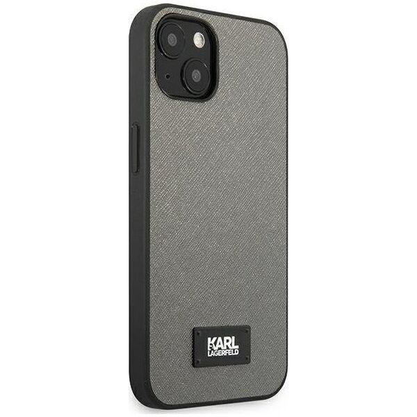 Karl Lagerfeld Karl Lagerfeld KLHCP13SSFMP2DG iPhone 13 mini 5,4" hardcase srebrny/silver Saffiano Plaque