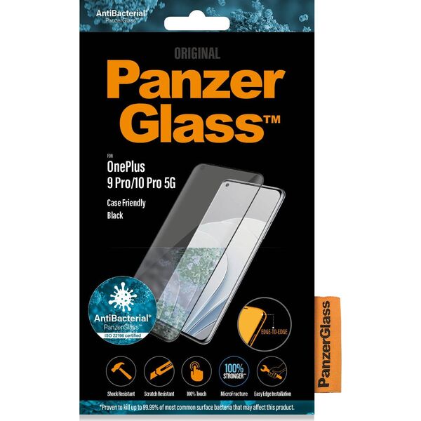 PanzerGlass PanzerGlass E2E MicroFracture OnePlus 9 Pro Case Friendly czarny/black Antibacterial