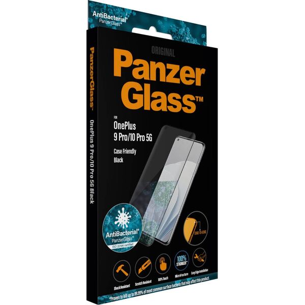 PanzerGlass PanzerGlass E2E MicroFracture OnePlus 9 Pro Case Friendly czarny/black Antibacterial