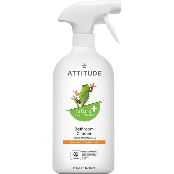 Attitude Attitude, Płyn do czyszczenia łazienki Skórka Cytrynowa (Citrus Zest), 800 ml