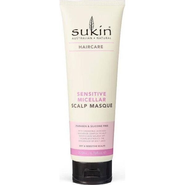 Sukin SUKIN, Sensitive Micellar Delikatna micelarna maska do skóry głowy i włosów, 200 ml