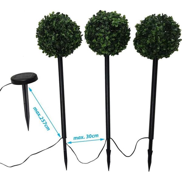 Saska Garden ZESTAW LAMP SOLARNYCH 3 KUL BUKSZPANOWYCH 27LED